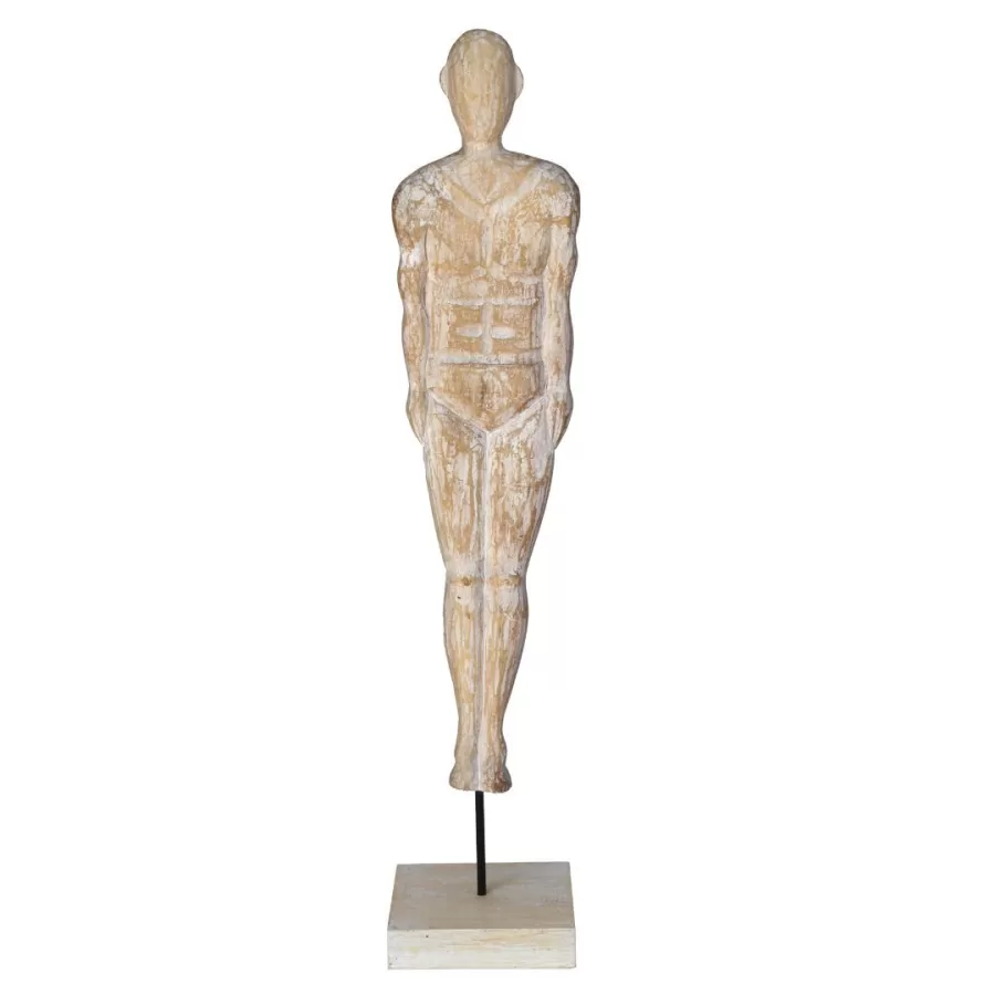 15080-Ahşap Oyma Tribal Erkek 15x73cm