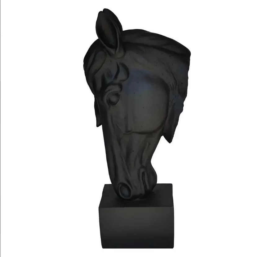 19893-Ancona Küçük At Siyah 27x61cm