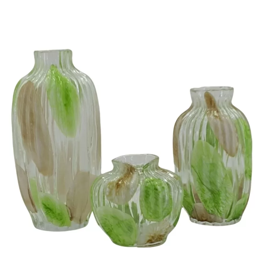 80645-3 lü Set Bahar Cam Vazo 2 20x40cm