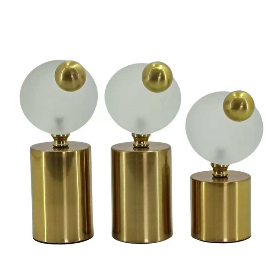 80661-3 lü Set Dekoratif Obje Gold 10x24cm