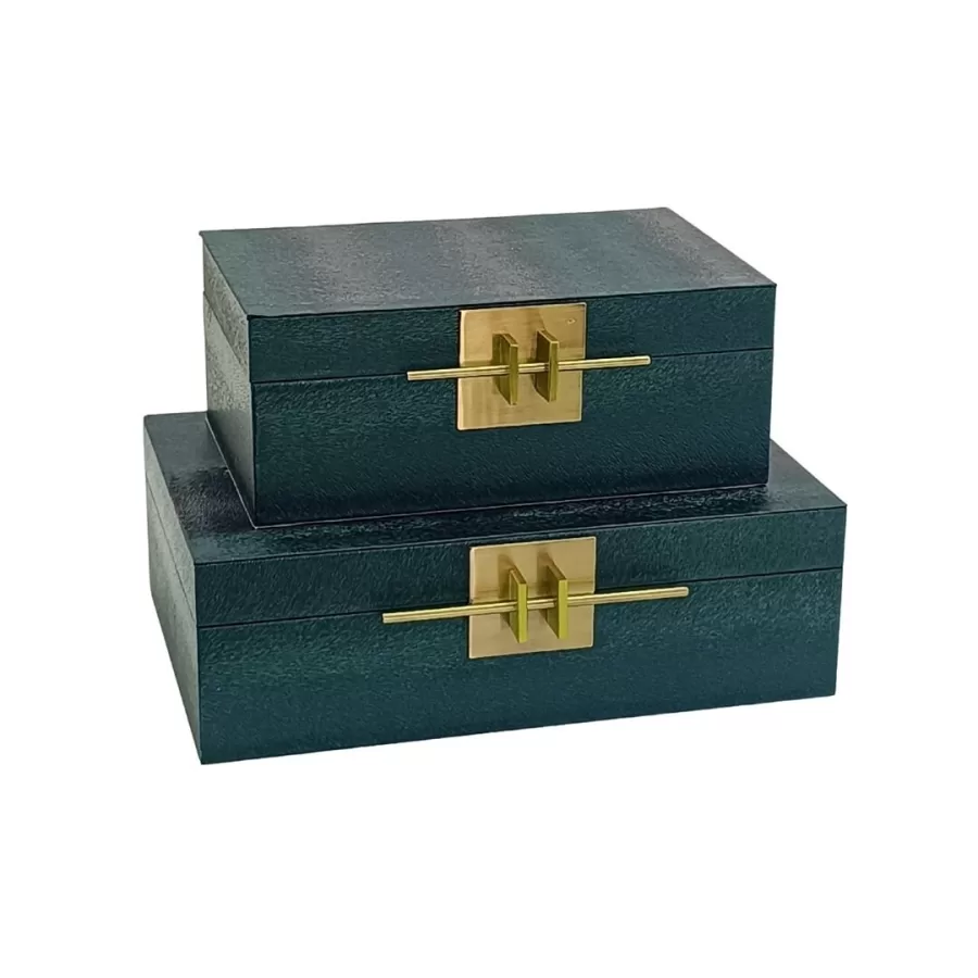 80746-2 li Set Dekoratif Kutu Yeşil 21x31cm