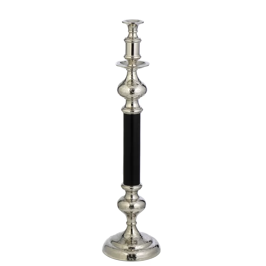 AK.IR0266 GÜMÜŞ SİYAH ÇUBUK MUMLUK ORTA 20*79 CM