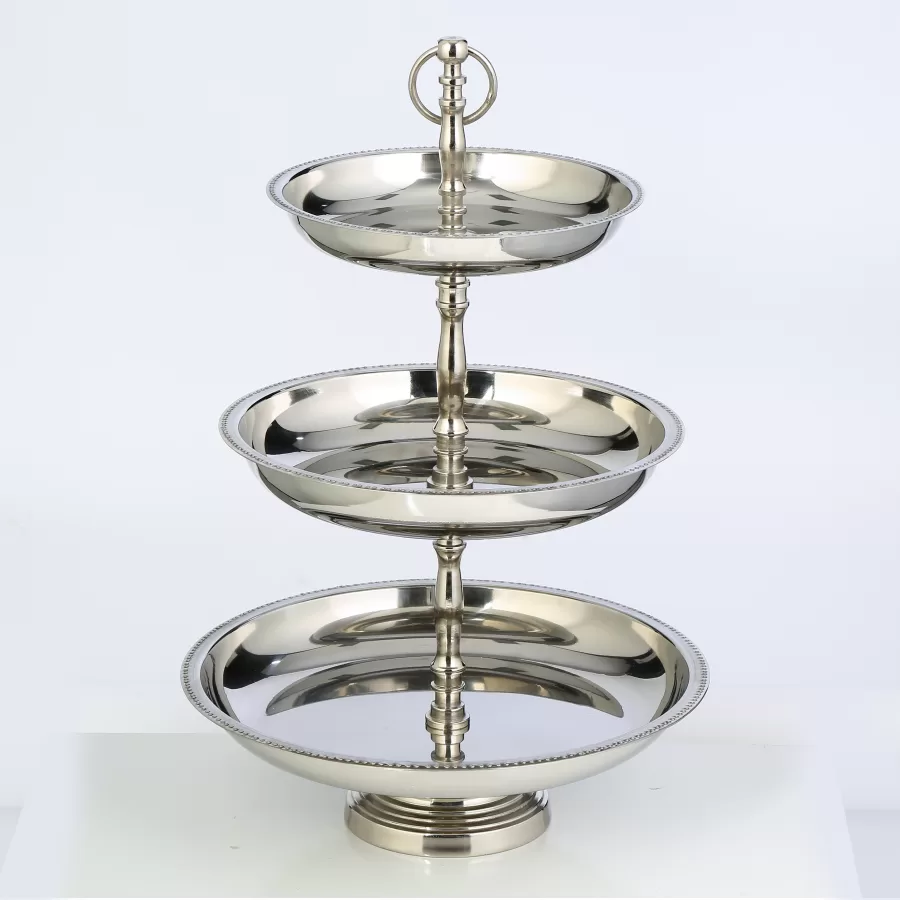 AK.IR0335 SİLVER 3 LÜ KURABİYELİK 26*26*45 CM