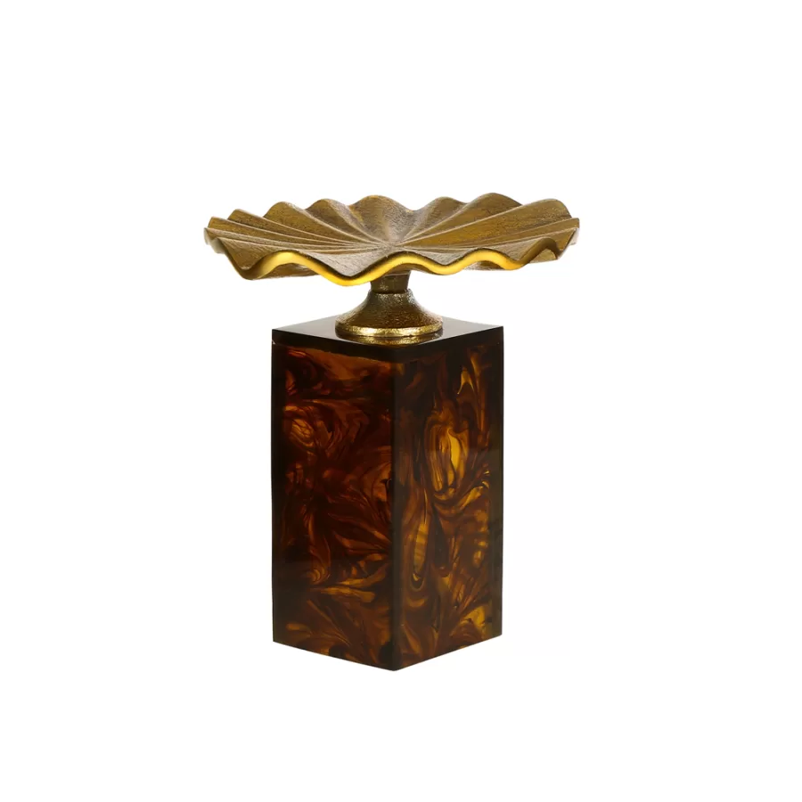AK.JB0127 AMBER KAİDELİ YAPRAK 18*18*22 CM