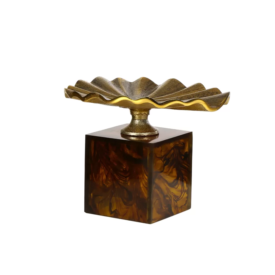 AK.JB0128 AMBER KAİDELİ YAPRAK 22*22*10 CM