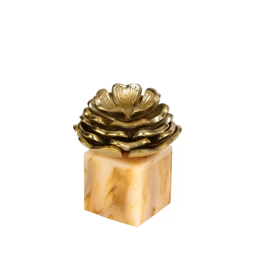 AK.JB0161 KAİDELİ GOLD LOTUS ORTA 13*13*14 CM