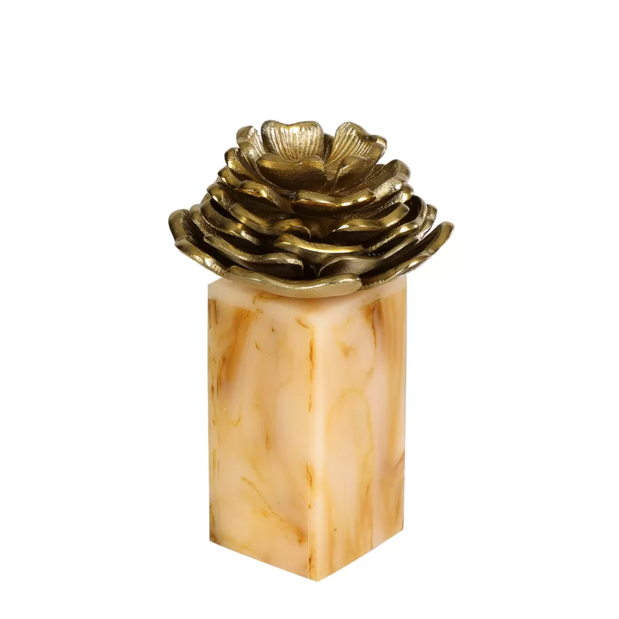 AK.JB0162 KAİDELİ GOLD LOTUS Büyük 14*14*23 CM