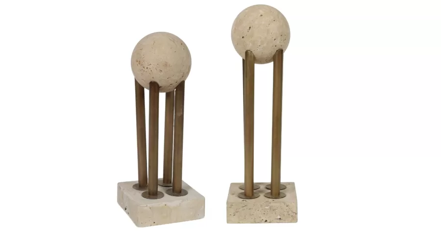 AK.JT0081 TRAVERTEN ÇUBUKLU KÜRE STAND SET