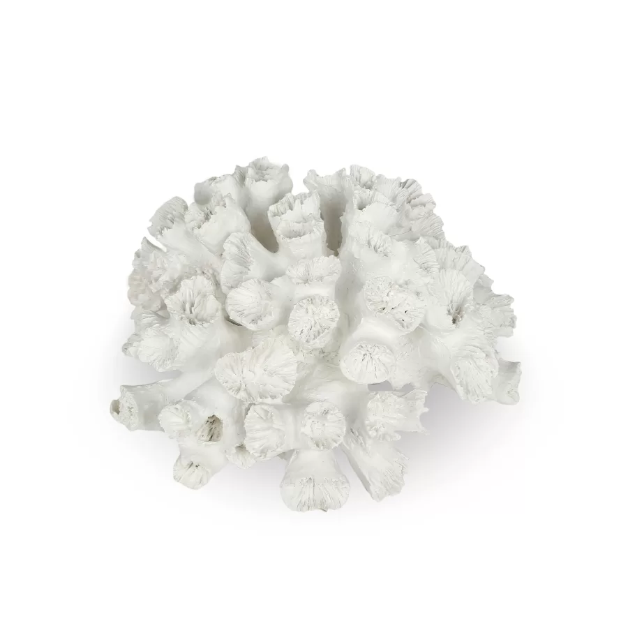 AK.P356.370046 Beyaz Mercan Resin Obje 20x20x9cm