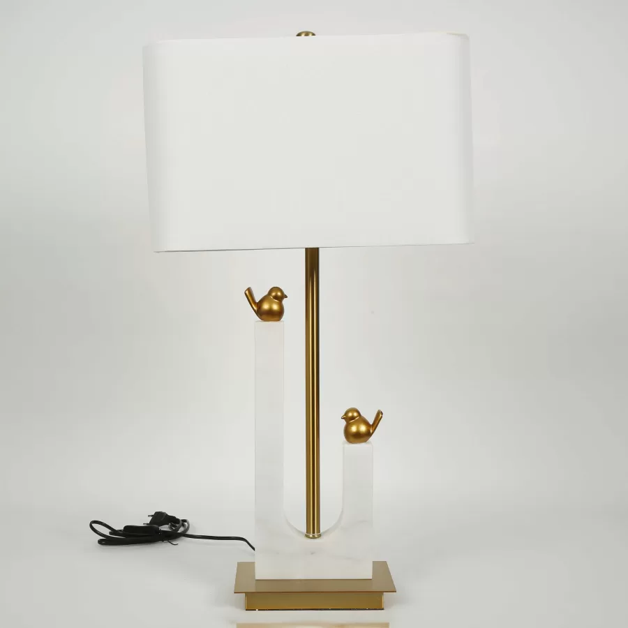 AY.VTL-0111 Mermer Kuşlu Abajur 40.5*21.5*75 cm